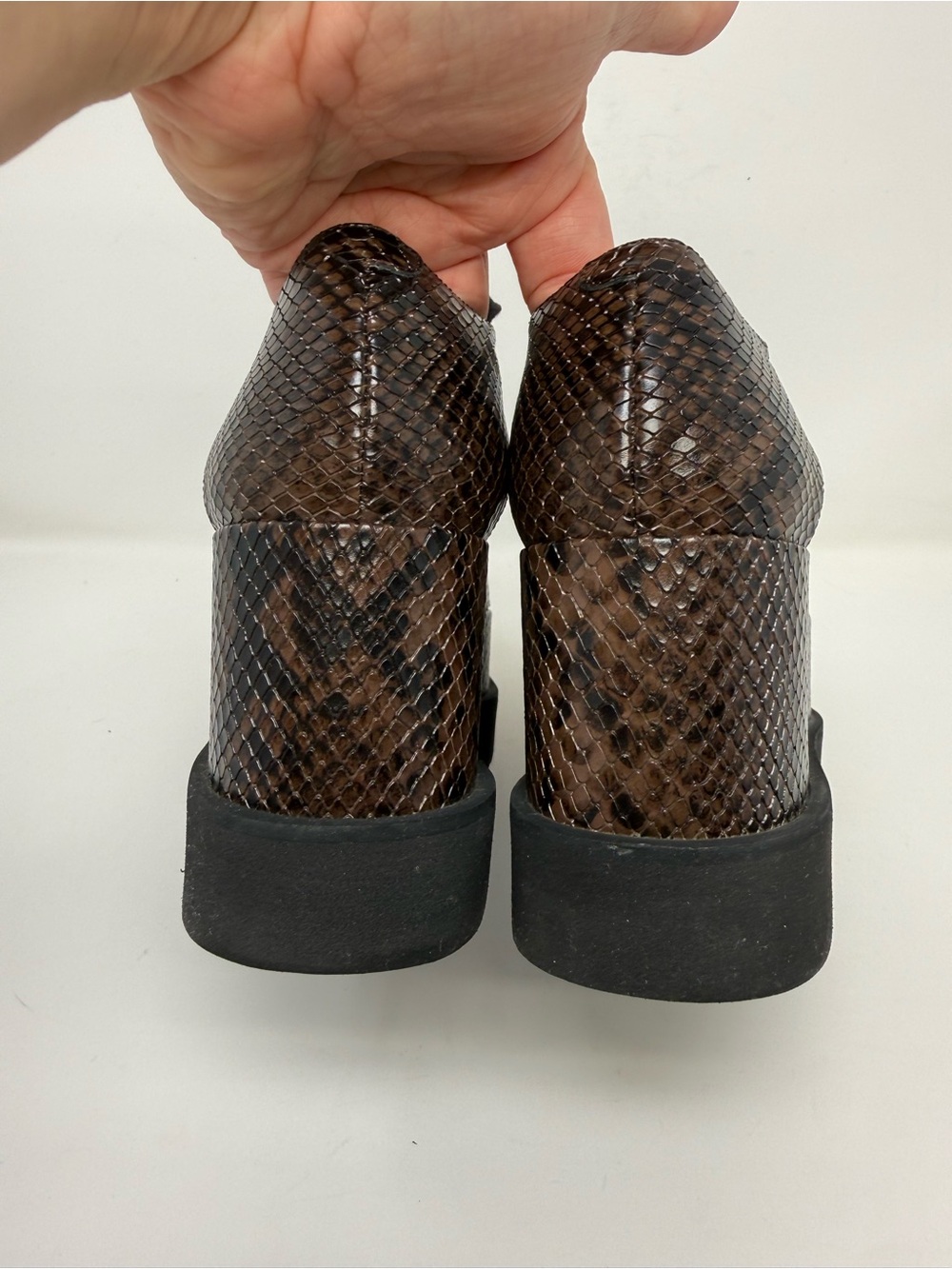 Stella McCartney Elyse Snake Platform Loafers Coffee Sz 7 - Picture 6 of 15